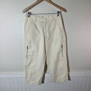 Lauren Ralph Lauren Capri Nylon  Cream Cargo Pants Size 4